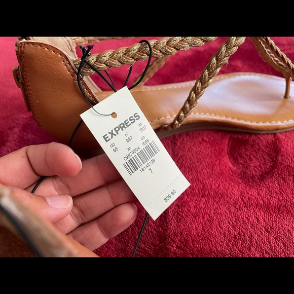 Express Gold Strap Sandals (7) - Picture 8 of 9